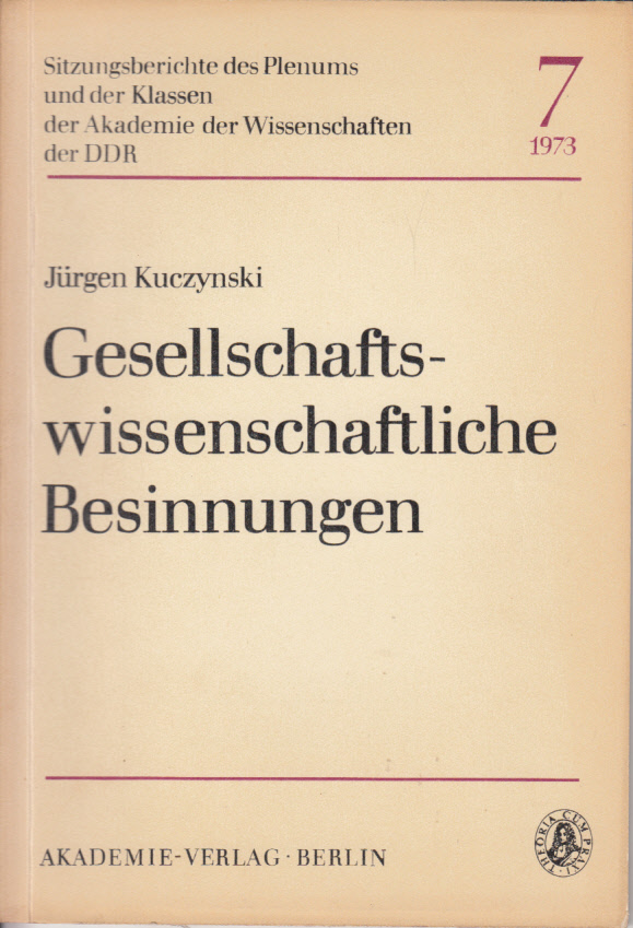 Hier klicken, um die Abbildung zu vergrößern... Gesellschaftswissenschaftliche Besinnungen.