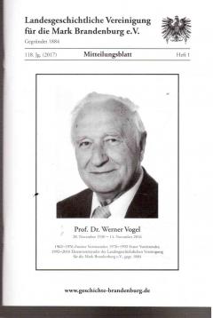 Mitteilungsblatt der Landesgeschichtlichen Vereinigung für die Mark Brandenburg e. V. 118. Jahrgang, Nr. 1(2017) Mitteilungsblatt der Landesgeschichtlichen Vereinigung für die Mark Brandenburg e. V. 118. Jahrgang, Nr. 1(2017)