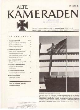 Alte Kameraden. Unabhängige Zeitschrift Deutscher Soldaten. 28. Jhg., Nr. 5, Mai 1980 Alte Kameraden. Unabhängige Zeitschrift Deutscher Soldaten. 28. Jhg., Nr. 5, Mai 1980