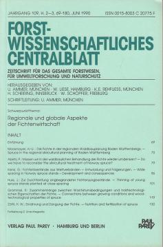 Hier klicken, um die Abbildung zu vergrößern... Forstwissenschaftliches Centralblatt Jg. 109, Juni 1990