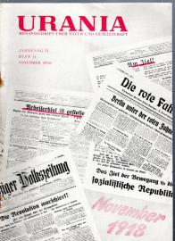 URANIA Monatsschrift über Natur und Gesellschaft Jg. 21, Heft 11, Nov. 1958 URANIA Monatsschrift über Natur und Gesellschaft Jg. 21, Heft 11, Nov. 1958