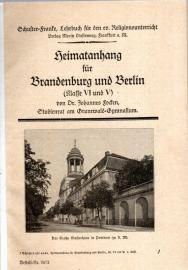 Heimatanhang für Brandenburg und Berlin (Klasse VI und V) Heimatanhang für Brandenburg und Berlin (Klasse VI und V)