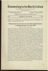 Entomologische Nachrichten (bish. Nachrichtenblatt der Oberlausitzer Insektenfreunde) Bd. 5, Nr. 4