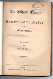 Auserwählte Lieder für Männerchöre Auserwählte Lieder für Männerchöre