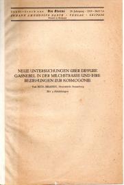 Neue Untersuchungen über diffuse Gasnebel in der Milchstraße und ihre Beziehungen zur Kosmologie
